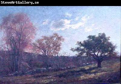 Charles Furneaux Landscape with a Stone Wall, oil painting of Melrose, Massachusetts by Charles Furneaux